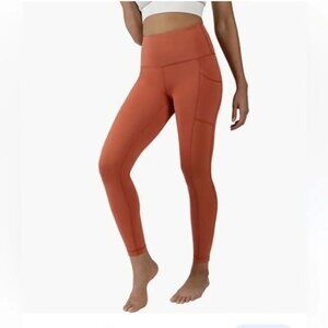 Yogalicious High-Waisted Leggings With Pockets Rust Orange S 86% Polyester 14% S